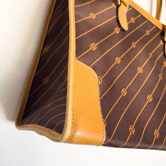 Gucci Vintage Bag Overnight RARE Logo Brown Work 60s 70s Handbag Tan Dustbag - Picture 14 of 16